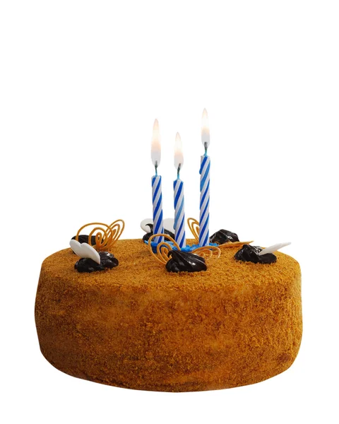 チョコレートの誕生日ケーキ. — ストック写真
