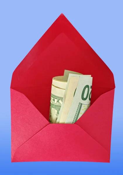 stock image Envelope with dollars.