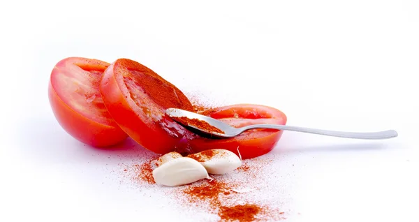 Tomato and ingredients. — Stock Photo, Image