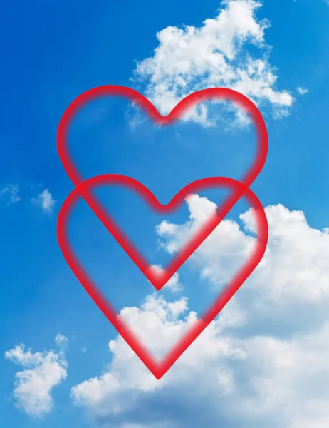 Clouds and hearts.