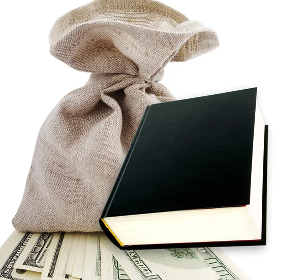 Black book and dollars. — Stock Photo, Image