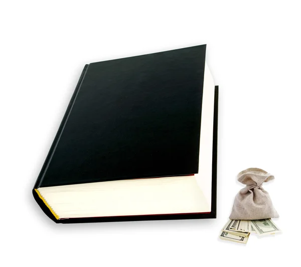 Černá kniha a dolary. — Stock fotografie