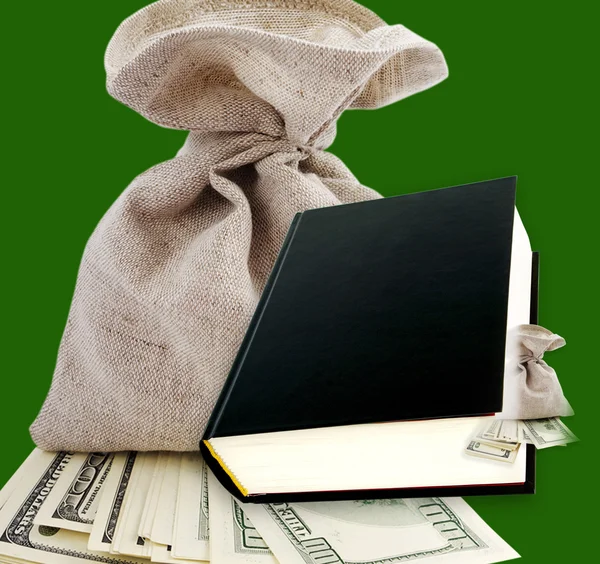 Черная книга и доллары . — стоковое фото