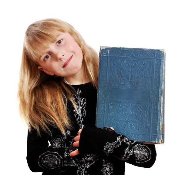 Mooi meisje met boek. — Stockfoto