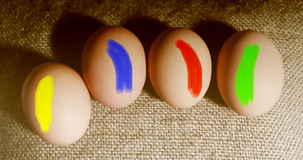 Four brown eggs. — Stock Photo, Image