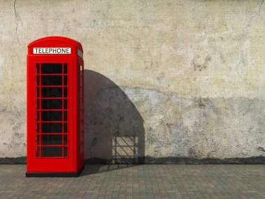 Classic red telephone booth clipart