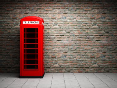 Classic red telephone booth clipart