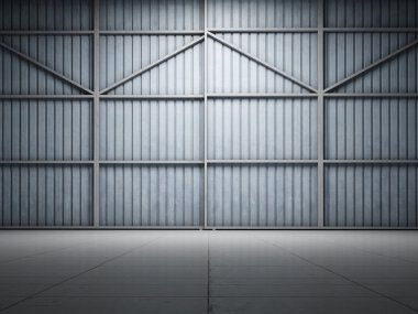 Large warehouse door illuminate