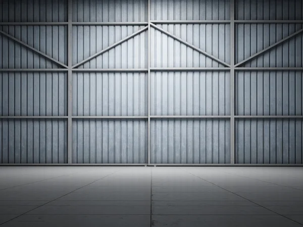 Освещение большой складской двери — стоковое фото