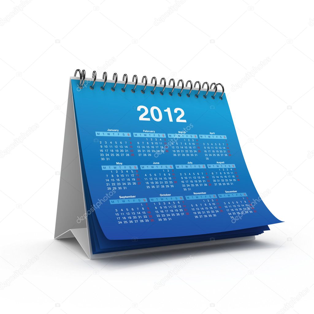 Desktop calendar for 2012 year