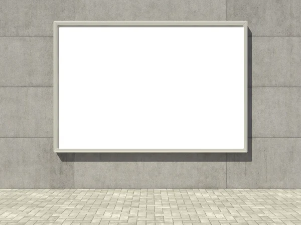 Пустой рекламный щит на бетонной стене — стоковое фото
