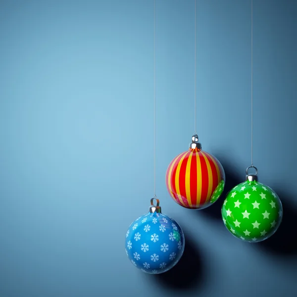 Carte vierge avec boules de Noël — Photo