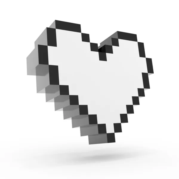 Pixel hart — Stockfoto