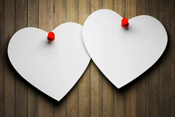 Dois corações de papel — Fotografia de Stock