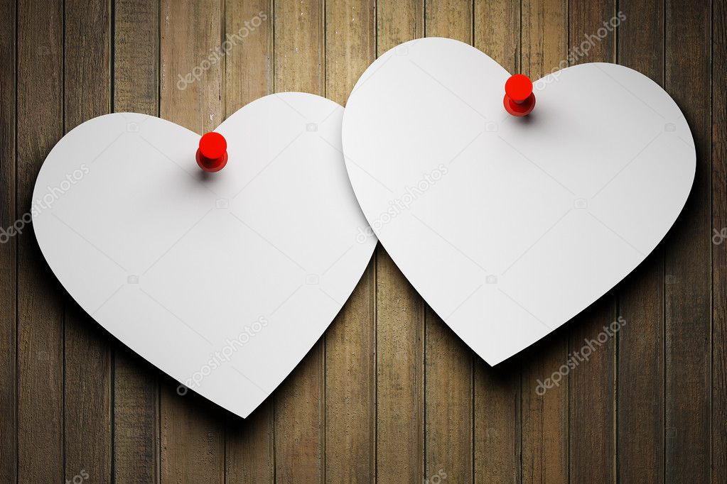 Two paper hearts