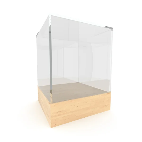 Vitrine de vidro vazio — Fotografia de Stock