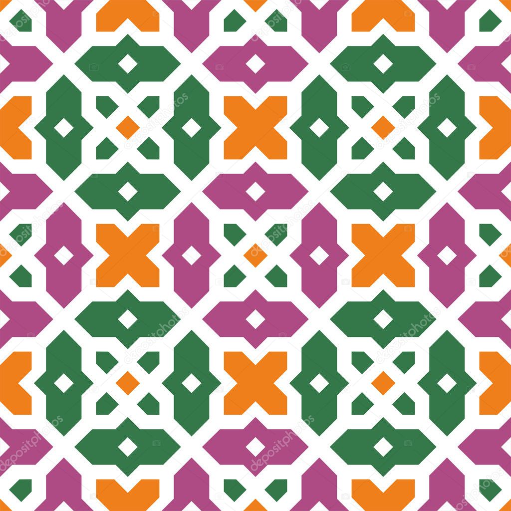Seamless traditional floral vector islamic ornament - girih