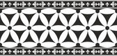 nahtloser schwarz-weißer gotischer geometrischer Blumenvektorrand