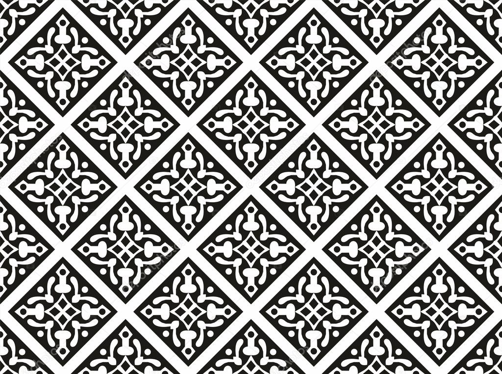 Seamless geometrical gothic floral vector pattern