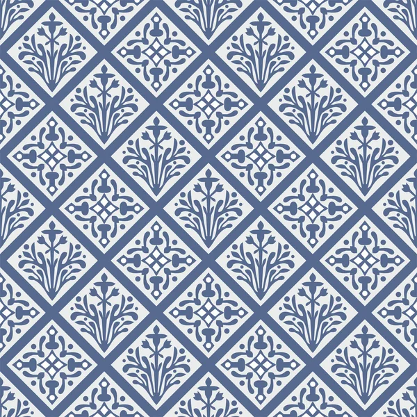 シームレスな幾何学的なカラフルなゴシック花のベクトル パターン — ストックベクタ
