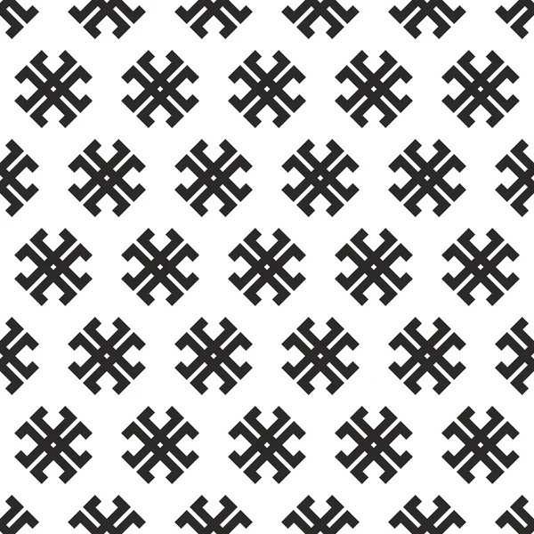Безшовна абстрактна чорно-біла векторна текстура племінного хреста — стоковий вектор