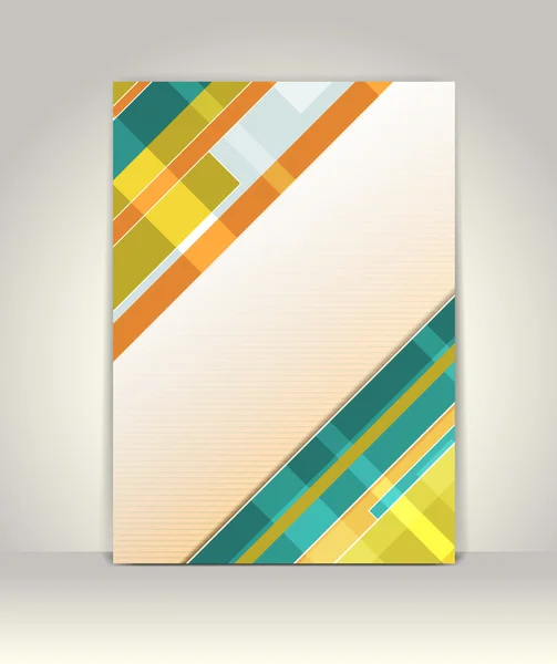 Modello di brochure aziendale, disegno colorato astratto — Vettoriale Stock