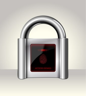 Closed padlock with touch Screen,data security concept clipart