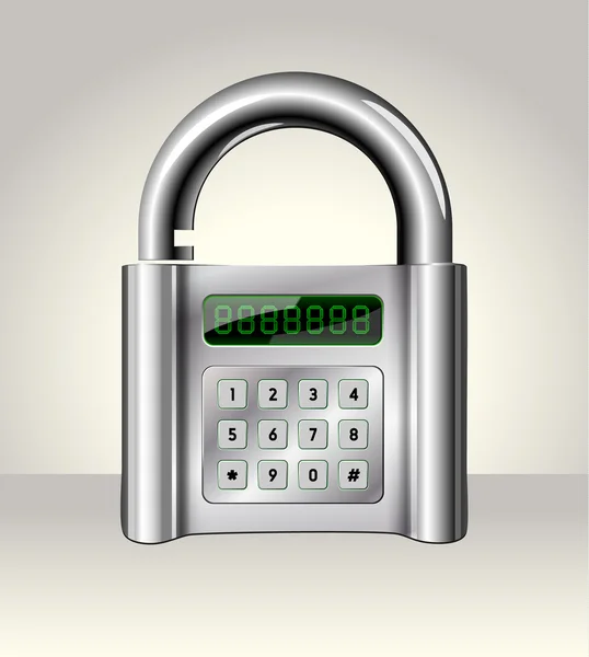 デジタル インターフェイス、データ セキュリティの概念を持つ南京錠をオープン — ストックベクタ