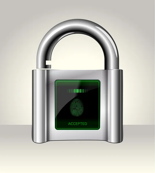 デジタル インターフェイス、データ セキュリティの概念を持つ南京錠をオープン — ストックベクタ