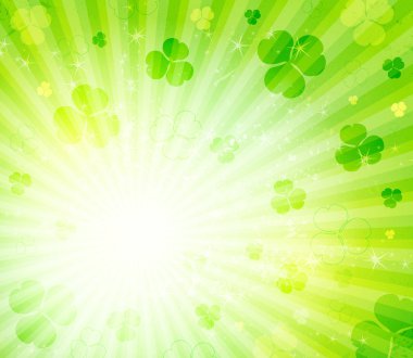 Glowing abstract background with leaves clover clipart