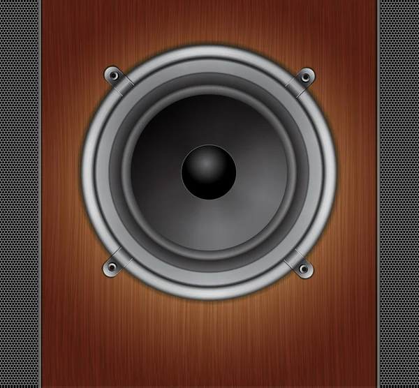Lautsprecher auf Holz-Hintergrund — Stockvektor