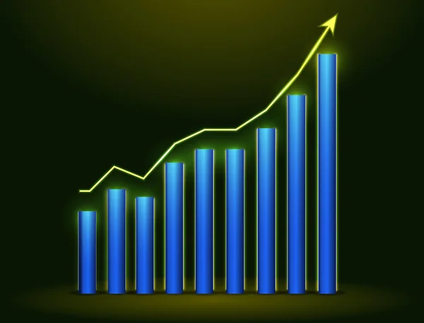 Illusztrációja növekvő bika trend chart — Stock Vector