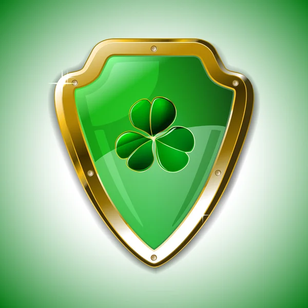 St. Patrick 's wapenschild met klaver — Stockvector
