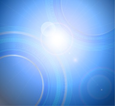 Stylized glowing background with digital symbols illustr