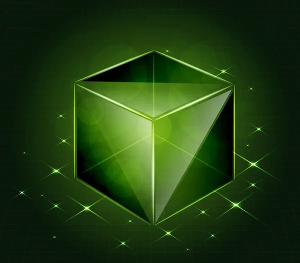 Vector glass cube — Stock Vector