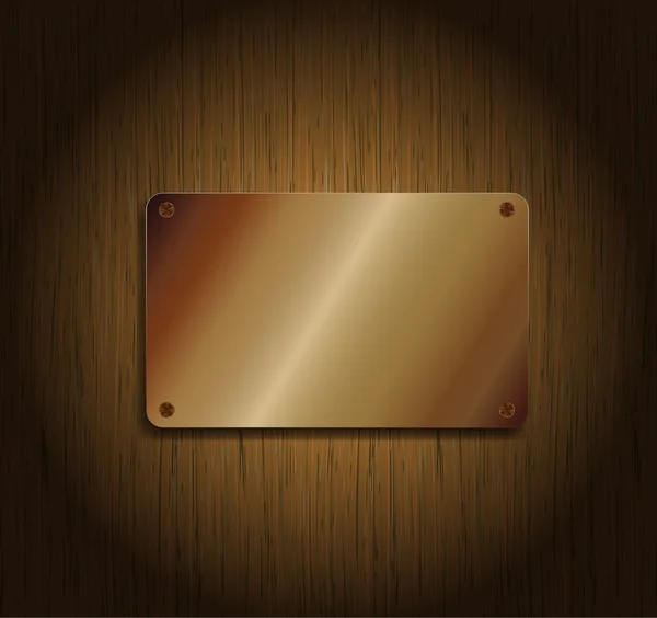 带有金属板的木制背景 — 图库矢量图片
