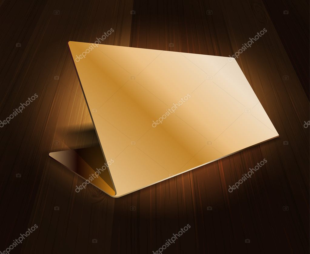 Gold Name Plate On Wooden Background Stock Vector Image By C D Arts