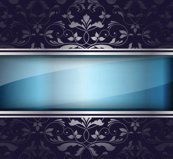 Banner de vidrio con patrón floral — Vector de stock