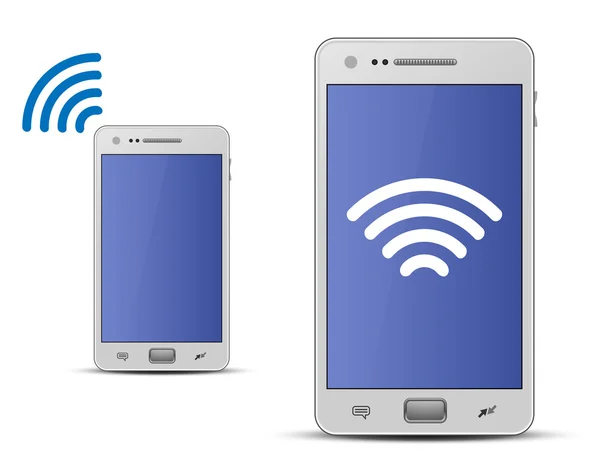 Smartphone y tecnología inalámbrica — Vector de stock