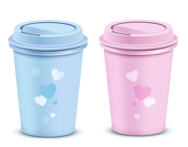 Valentine's coffee cups clipart