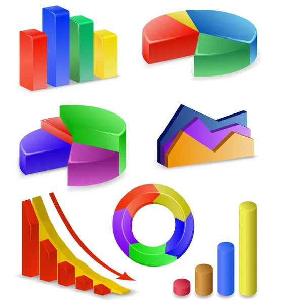 Grafieken en diagrammen-collectie — Stockvector