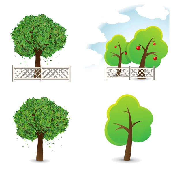 Trees Collection — Stock Vector