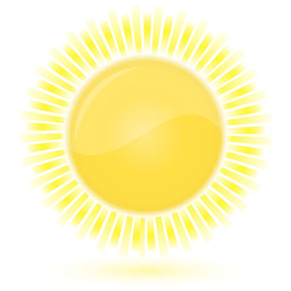 太陽。天気予報の光沢のあるアイコン — ストックベクタ