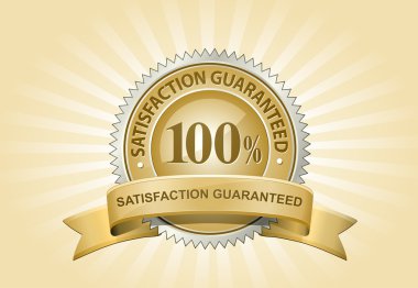 Yellow Satisfaction Guaranteed Sign clipart