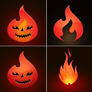 Fire icons clipart