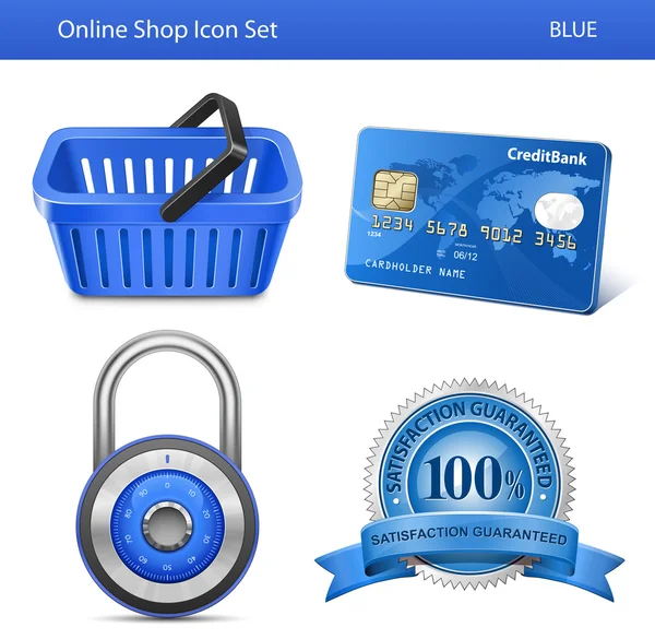 Online winkel pictogrammenset — Stockvector