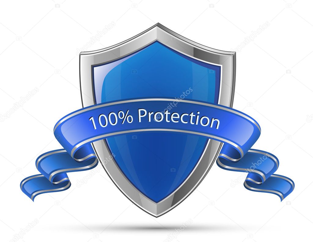 100% Protection. Shield symbol