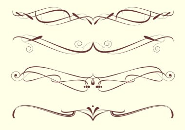 Set of design elements in vintage style vectorized clipart