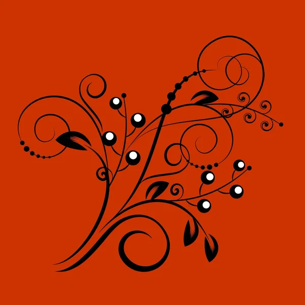 Fond floral avec branche décorative — Image vectorielle
