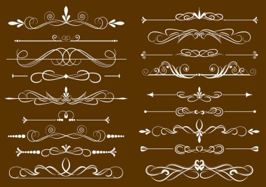 Set of design elements in vintage style vectorized clipart